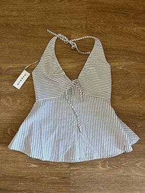 Beverly and Beck Mila Striped Halter Top